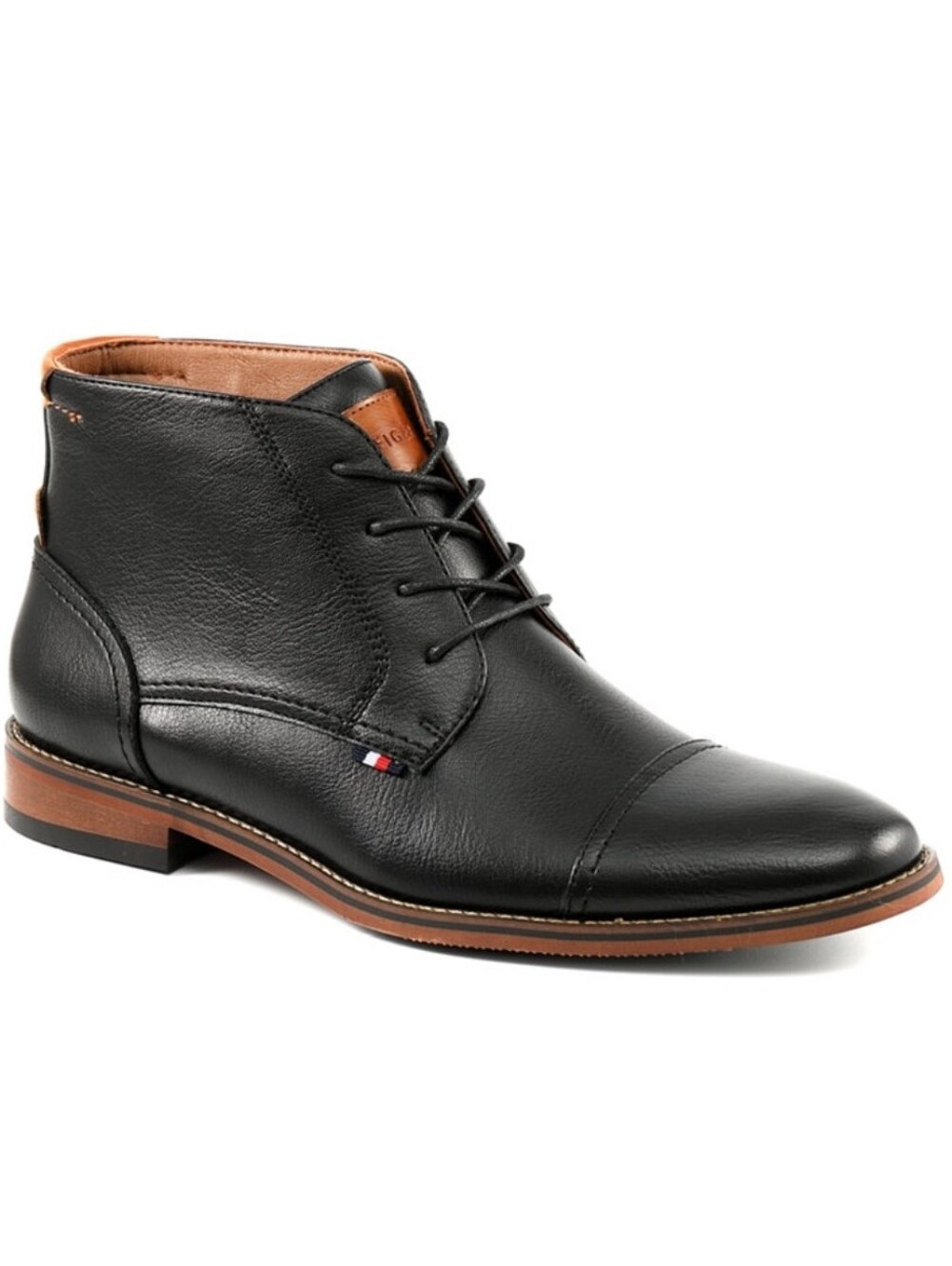 Men's Black  Chukka Boots with Tan Accents